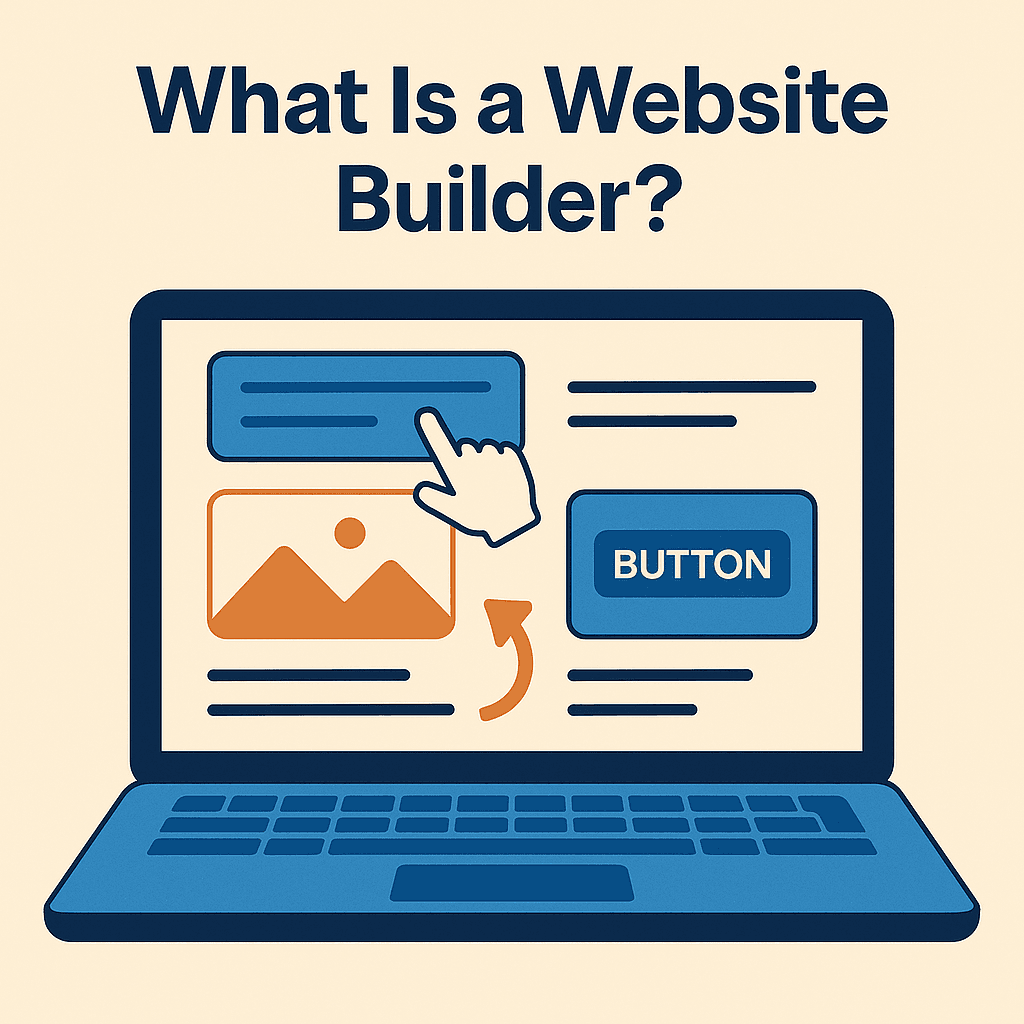 Website Builder on Laptop Screen